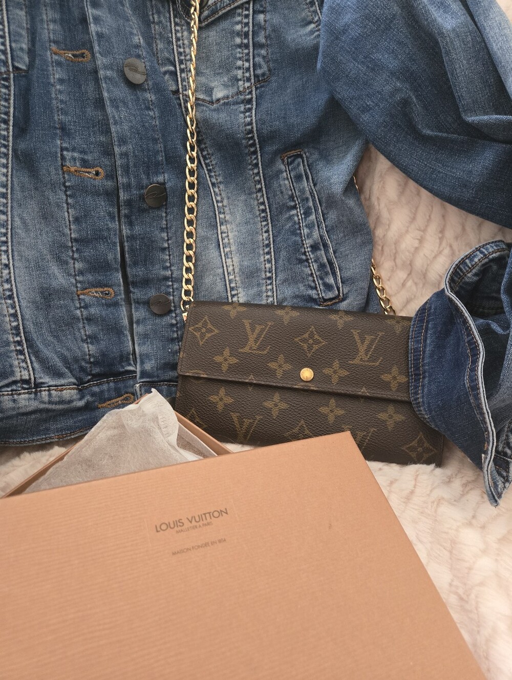 Authentic LOUIS VUITTON LV Monogram Vintage Long Wallet WOC Set W/ Box & Dustbag